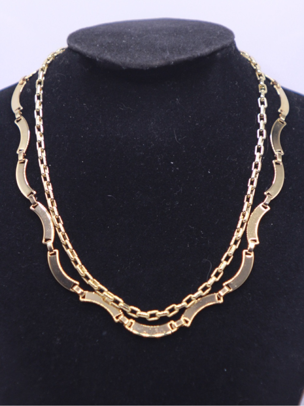2 Gold Tone Melania Clara by Alexa Rae Ombré Sahara Necklace Set